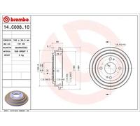 BREMBO 14.C008.10 Tambour de frein