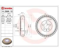 Tambour de frein 14.D996.10 BREMBO pour VW SEAT AUDI SKODA