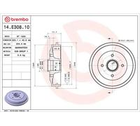 Tambour de frein 14.E308.10 BREMBO pour CITROËN PEUGEOT