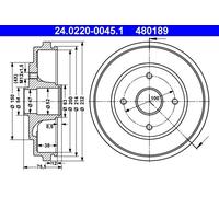 Tambour de frein ATE 24.0220-0045.1