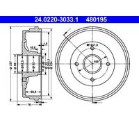 Tambour de frein ATE 24.0220-3033.1