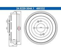 Tambour de frein 24.0220-3044.1 ATE