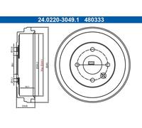 ATE 24.0220-3049.1 Tambour de frein