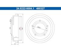 ATE 24.0222-0004.1 Tambour de frein