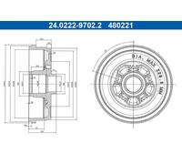 Tambour de frein 24.0222-9702.2 ATE pour DACIA DUSTER DUSTER Camionnette/SUV