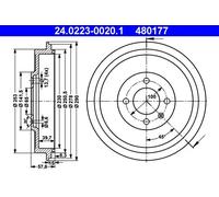 ATE Tambour de frein 24.0223-0020.1
