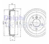 Tambour de frein BF275 DELPHI pour BMW 3 3 Coupé 3 Touring 3 Compact