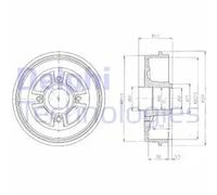 Tambour de frein BF380 DELPHI pour RENAULT LAGUNA I LAGUNA I Grandtour