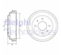 Tambour de frein BF546 DELPHI pour HYUNDAI ATOS