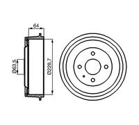 Tambour de frein Essieu arrière 0 986 477 012 BOSCH pour FORD SIERRA II CAPRI II