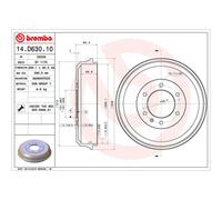 Tambour de frein BREMBO 14.D630.10