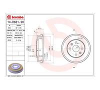 Tambour de frein BREMBO 14.D631.20