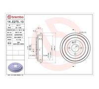 Brembo Tambour de Frein | Compatible avec: HYUNDAI ACCENT IV Stufenheck, ACCENT V Stufenheck, i20 II, i20 II Coupe, i20 II Hatchback Van