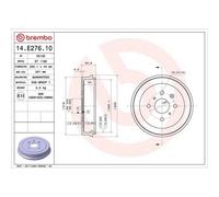 BREMBO 14.E276.10 Tambour de frein