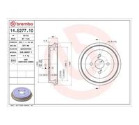 Tambour De Frein Brembo 14.E277.10 Essential Line pour Toyota