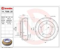 Tambour De Frein D'Axe Arrière Pour FORD TRANSIT TRANSIT TOURNEO