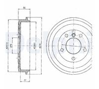 Tambour de frein BF275 DELPHI pour BMW 3 3 Coupé 3 Touring 3 Compact