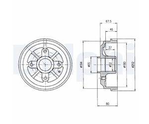 Tambour de frein DELPHI BF324