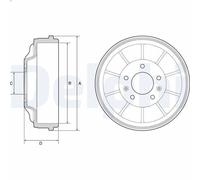 Tambour de frein DELPHI BF562 pour CITROEN JUMPY II (VF7) 1.6 2007-2016