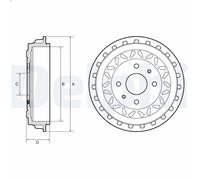 Tambour de frein DELPHI BF663 pour FIAT MAREA (185_) 1.9 1996-2002