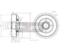 Original MAXGEAR Tambour De Frein 19-2316 Pour Ford Mazda