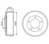Tambour de frein pour BOSCH 0 986 477 203 pour TRANSIT Fourgon (FA_ _) 2 2000-
