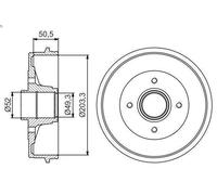 Bosch Tambour de frein 0 986 477 211 essieu arrière pour Dacia Logan/Sandero 2 pièces