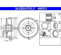 TAMBOUR DE FREIN RENAULT T. CLIO/MEGANE/THALIA 1.2-2.0 96- AVEC ROULEMENT ABS