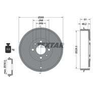 TAMBOUR DE FREIN RENAULT T. KANGOO 8 TROUS