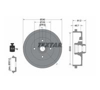 Tambour de frein TEXTAR 94006700