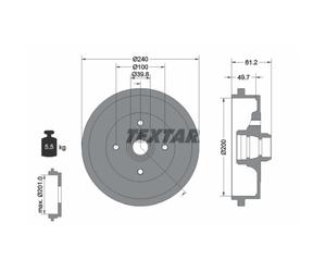 Tambour de frein TEXTAR 94006700