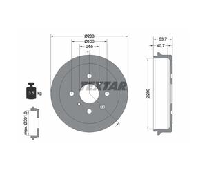 Tambour de frein TEXTAR 94026500