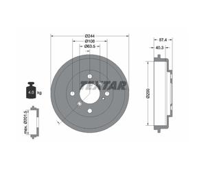 Tambour de frein TEXTAR 94031900