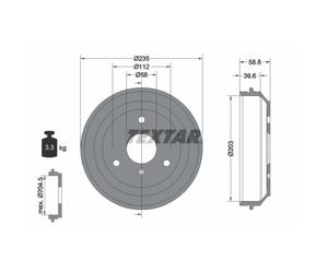 Tambour de frein TEXTAR 94035600
