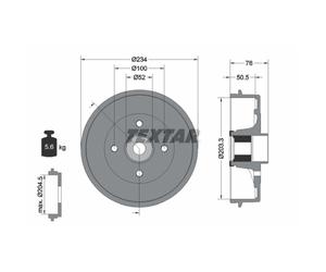 Tambour de frein TEXTAR 94042400