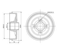 Tambour de frein - VALEO - 237008 - Essieu arrière - 4 trous de fixation - Qualité d'origine