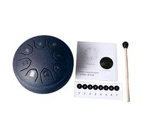 Tambour de la langue en acier, tambour de poêle à main 4,5 pouces 8 ton C Key Cley Carbon Steel Mini Tambre pour enfants adultes Amit-musiques débutants Camping en plein air (Bleu marine)