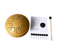 Tambour de la langue en acier, tambour de poêle à main 4,5 pouces 8 ton C Key Cley Carbon Steel Mini Tambre pour enfants adultes Amit-musiques débutants Camping en plein air (Or)