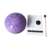 Tambour de la langue en acier, tambour de poêle à main 4,5 pouces 8 ton C Key Cley Carbon Steel Mini Tambre pour enfants adultes Amit-musiques débutants Camping en plein air (Violet)