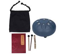 Tambour de langue de 6 pouces 8 tons avec maillets, livre de musique, instrument de percussion avec un réglage merveilleux pour la méditation, la thérapie musicale, le yoga, le (Bleu marine)