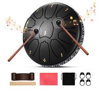 Tambour de Langue en Acier,6 Pouces 11 Tons C Clé Steel Tongue Drum Mini Tambour Handpan Avec Sac,Maillets et Médiators,Instrument