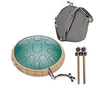 Tambour de Langue en Acier, Tongue Drum 15 Notes 14 Pouces Tambour Handpan, Tambour éthéré, Sac Instrument à Percussion avec Maillets et Sac De Transport pour la Méditation,Yoga,Performances,éducation