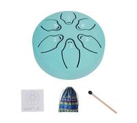 Tambour de langue, tambour en acier pour - Tambour de réservoir A-Key, tambour de méditation 6 notes 3 pouces - Instrument à en acier, comprend un livre de musique et un maillet, favorise le s