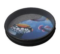 Tambour de l'océan, 8 pouces en plastique à main le tambour percussion Perle perle océan avec motif de poisson, musique relax des guérisons sonores pour les enfants, la main