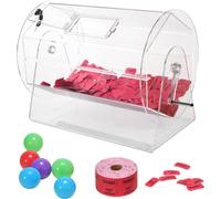 Tambour de loterie Glückskind 10.000 billets - 300 boules de tombola - Cage tournante professionnelle pour billets avec 2 clés - Plateau tournant transparent pour loterie - Boîte à billets pour jeux d