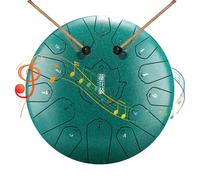 Tambour de pluie 12 pouces 13 tons Chakra Tambour pour la pluie Langue apaisante éthérée Sculpture de lotus pour l'extérieur quand il pleut pour l'éducation zen Méditation Langue yoga