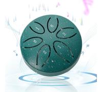 Tambour de pluie 3 pouces 6 tons en acier au carbone, langue apaisante éthérée, mini pluie pour l'extérieur quand il pleut pour l'éducation zen, la méditation, le yoga, vert ; 1