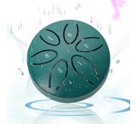 Tambour de pluie, boîte à musique, tambour en acier en carbone de 3 pouces à 6 tons éthéré et tambour de langue apaisant mini tambour pour l'extérieur quand il pleut pour de méditation zen, vert