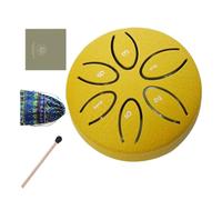 Tambour de pluie de jardin | 7,6 cm 6 notes en acier avec langue musicale, instrument de sonore portable pour apaiser les débutants, décoration de la méditation, pratique du yoga, école