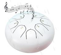 Tambour De Pluie For Jardin Extérieur, 15 Cm, 8 Notes, À Langue En Acier, Carillons Bain Sonores, Percussions, Guérison/thérapie(White)